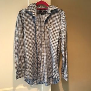 Vineyard Vines Blue Gingham Button Down Size M